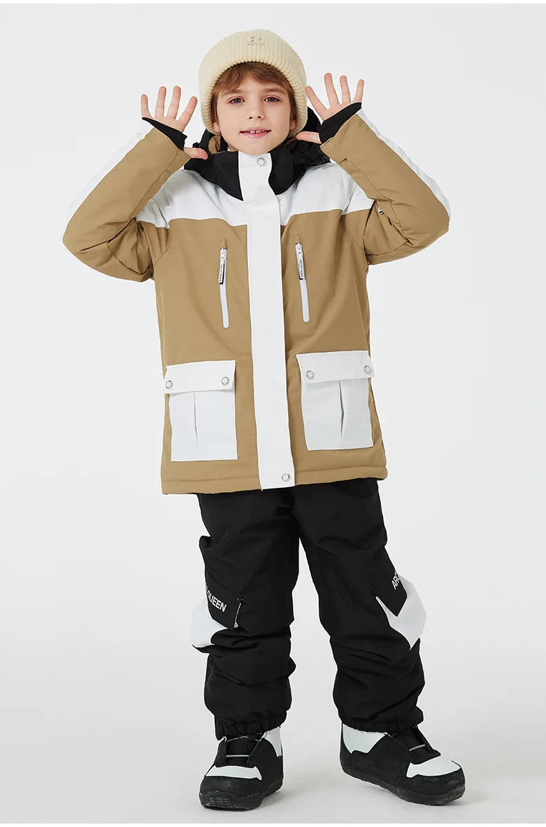 Combinaison de ski / snowboard pour enfants, coupe - vent, imperméable, ensemble de neige d'hiver "Artic King - Queen 103" - Planète Rando