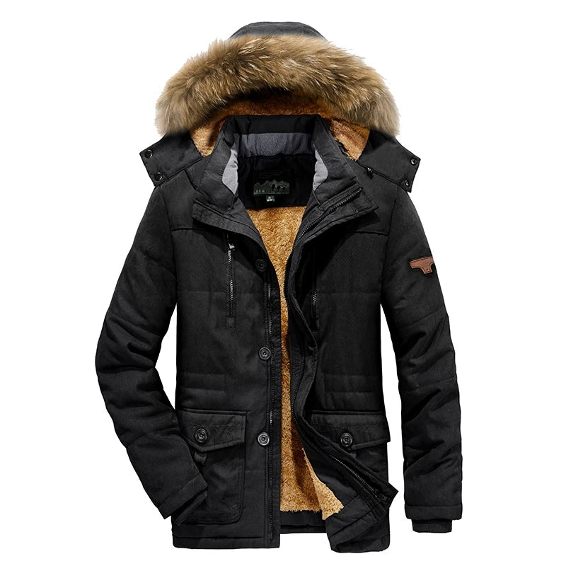 Parka d'hiver, manteau polaire avec capuche à fourrure pour homme 1,3kg "Lzlltt - Fs130"