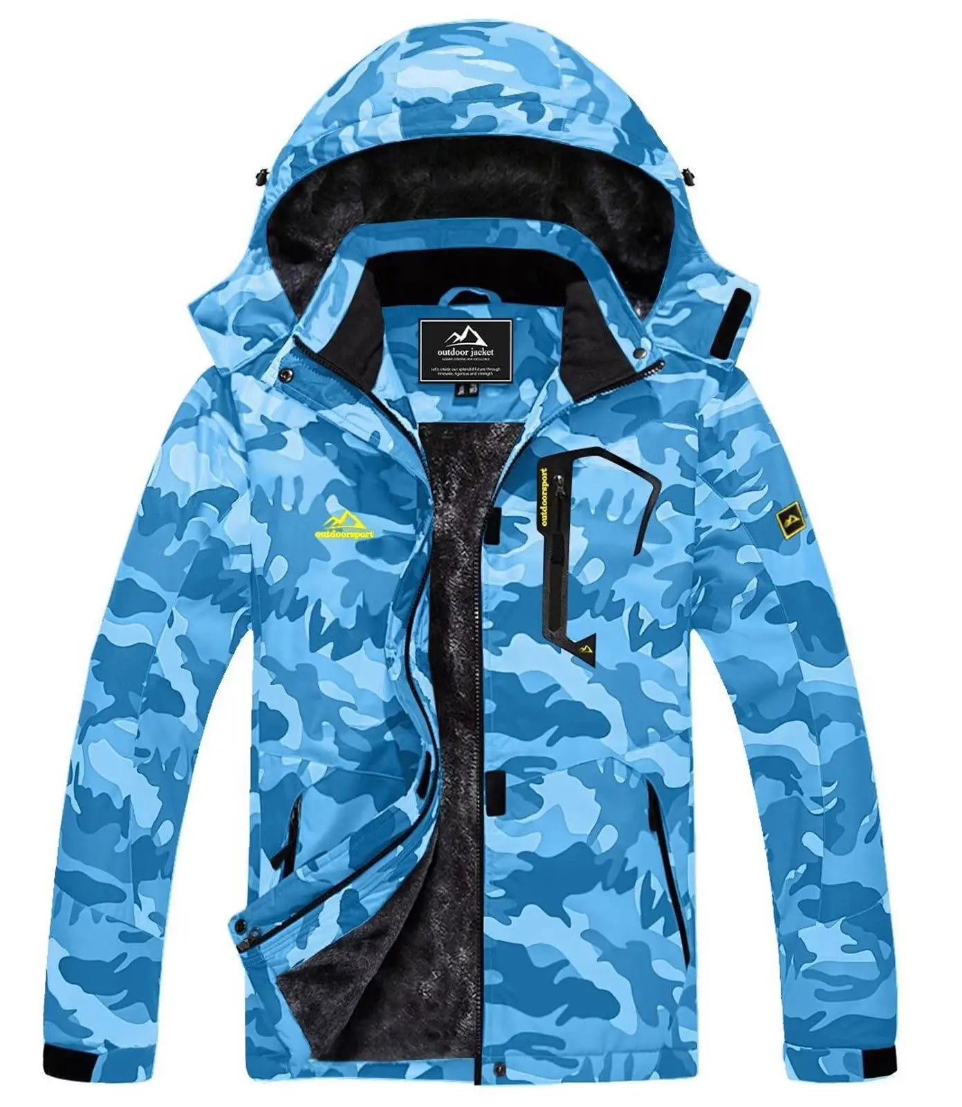 Parka polaire, veste imperméable pour femme "TACVASEN - TJ567" - Bleu clair camo / S (US XS) | Planète Rando