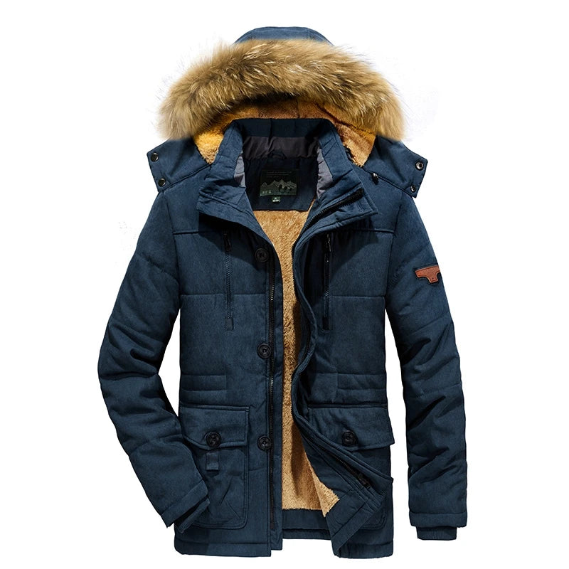 Parka d'hiver, manteau polaire avec capuche à fourrure pour homme 1,3kg "Lzlltt - Fs130"