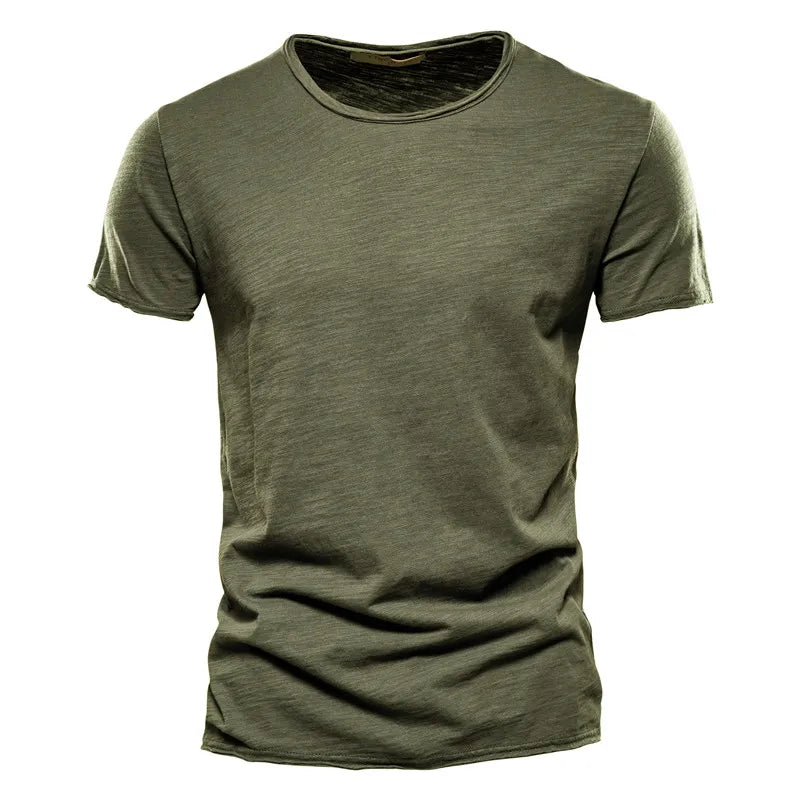 T-shirt à manches courtes pour homme 100% Coton "AIOPESON - Y.two" - Vert foncé / S (50-55kg) | Planète Rando