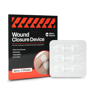 Bandes adhésives de fermeture des plaies sans suture 6pcs "RHINO RESCUE - Wound Closure Device" - Planète Rando