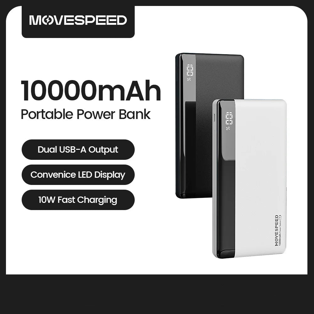 Batterie externe / power bank 10000 mAh 250g "MOVESPEED - K10" - Planète Rando