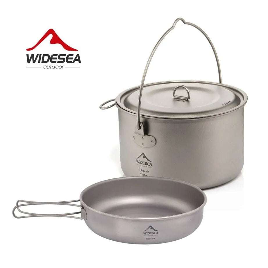 Batterie / popote de cuisine en titane pour camping "WIDESEA - WSTC Titanium series" - Planète Rando