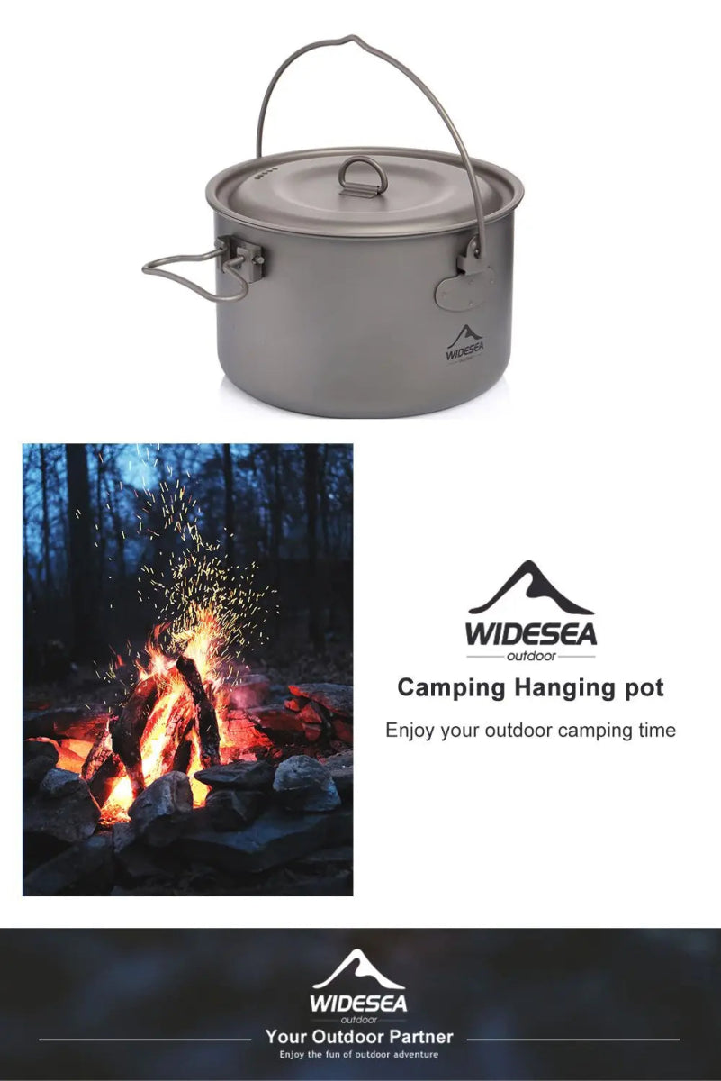 Batterie / popote de cuisine en titane pour camping "WIDESEA - WSTC Titanium series" - Planète Rando