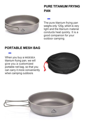 Batterie / popote de cuisine en titane pour camping "WIDESEA - WSTC Titanium series" - Planète Rando