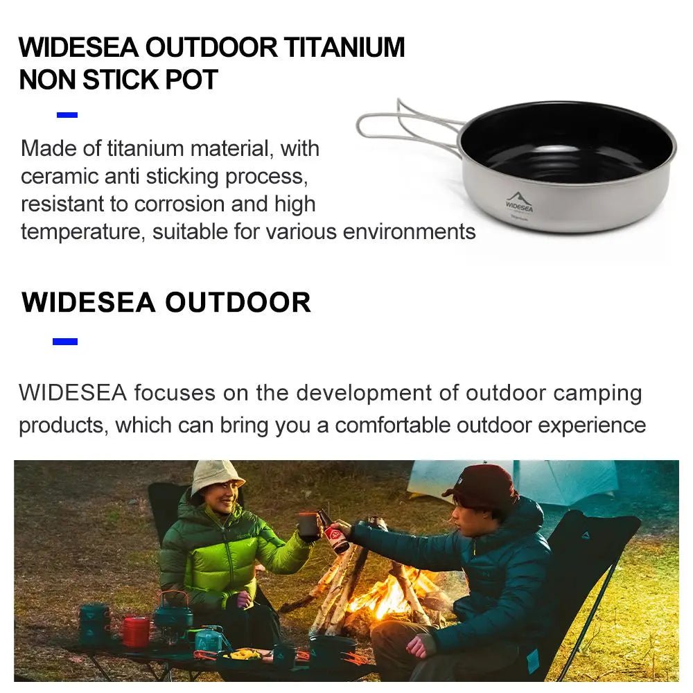 Batterie / popote de cuisine en titane pour camping "WIDESEA - WSTC Titanium series" - Planète Rando