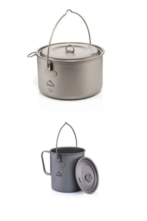 Batterie / popote de cuisine en titane pour camping "WIDESEA - WSTC Titanium series" - Planète Rando