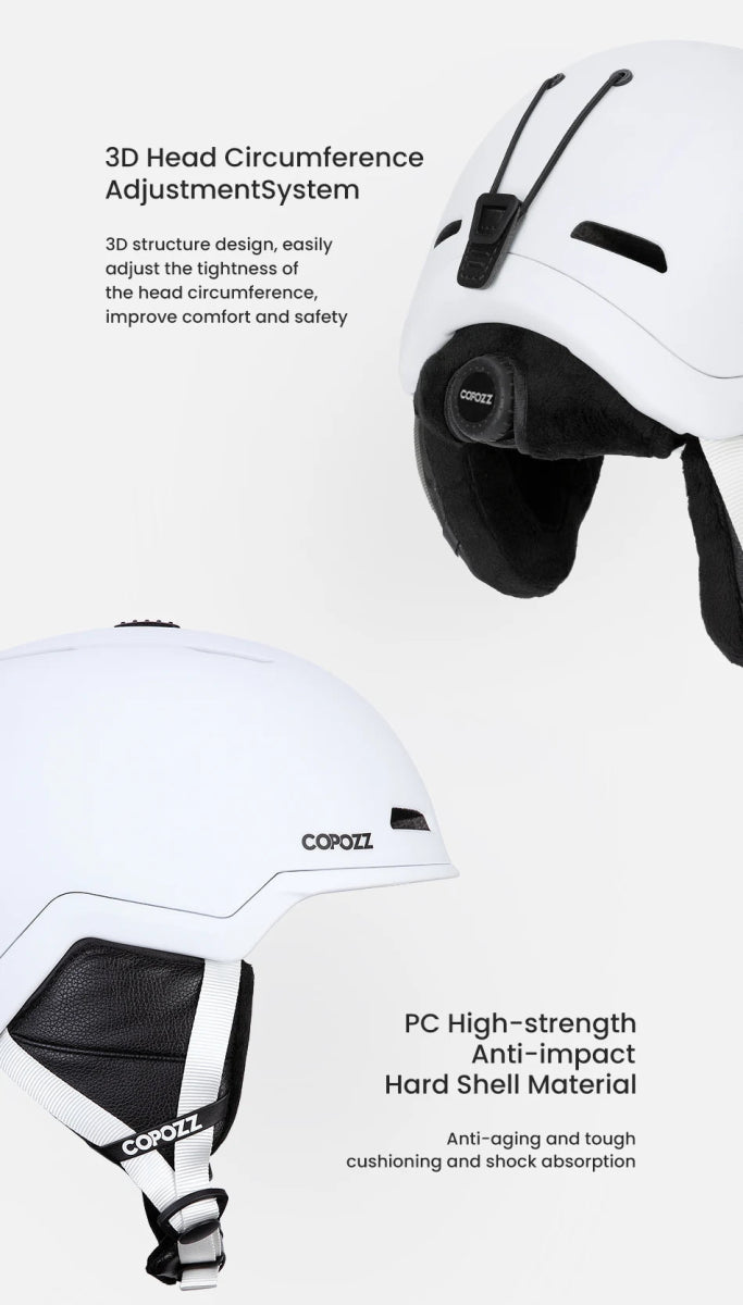 Casque de Ski / Snowboard, sports d'hiver pour adultes et enfants "COPOZZ - Ski Helmet Anti - Impact" - Planète Rando