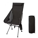 Chaise de camping / pêche pliante portable en alliage d'aluminium jusqu'à 150kg "WESTTUNE - camping chair" - Noir | Planète Rando