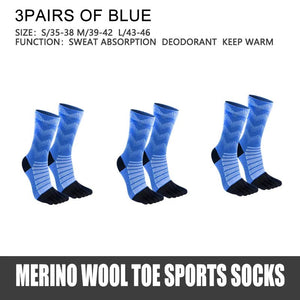 Chaussettes avec doigts de pieds en laine mérinos "WRELS - Merino Wool Socks" - Planète Rando