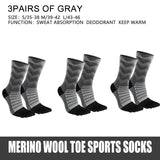 Chaussettes avec doigts de pieds en laine mérinos "WRELS - Merino Wool Socks" - Planète Rando