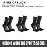 Chaussettes avec doigts de pieds en laine mérinos "WRELS - Merino Wool Socks" - Planète Rando