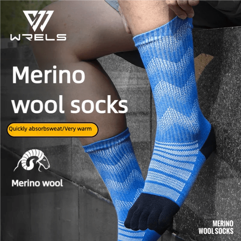 Chaussettes avec doigts de pieds en laine mérinos "WRELS - Merino Wool Socks" - Planète Rando