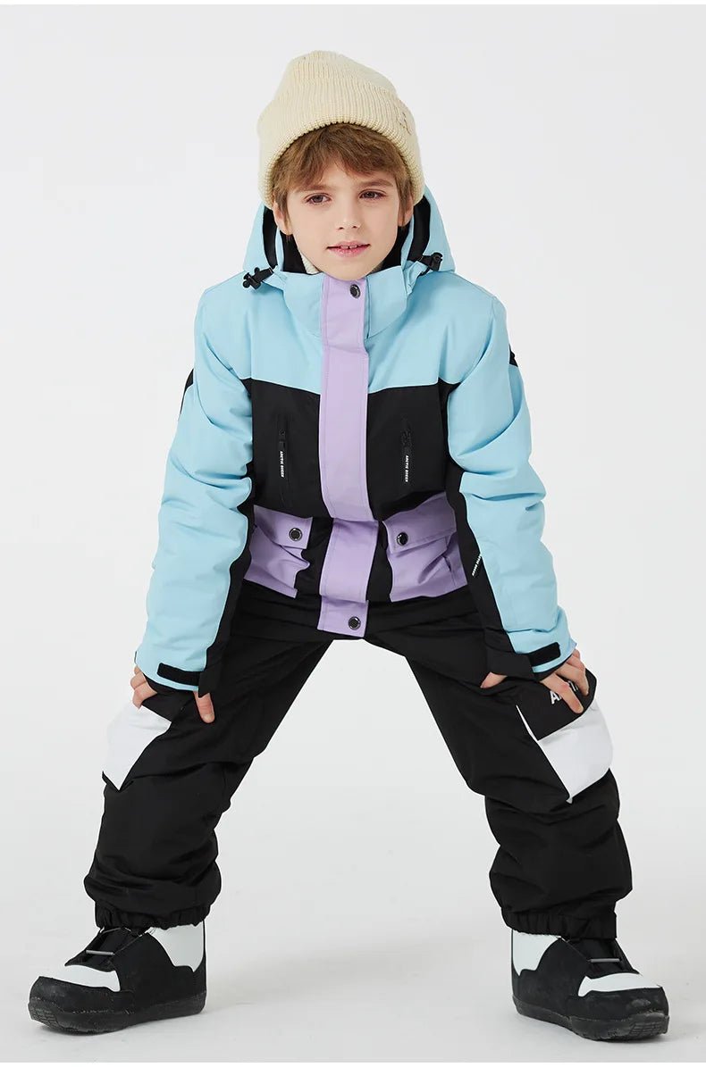 Combinaison de ski / snowboard pour enfants, coupe - vent, imperméable, ensemble de neige d'hiver "Artic King - Queen 103" - Planète Rando