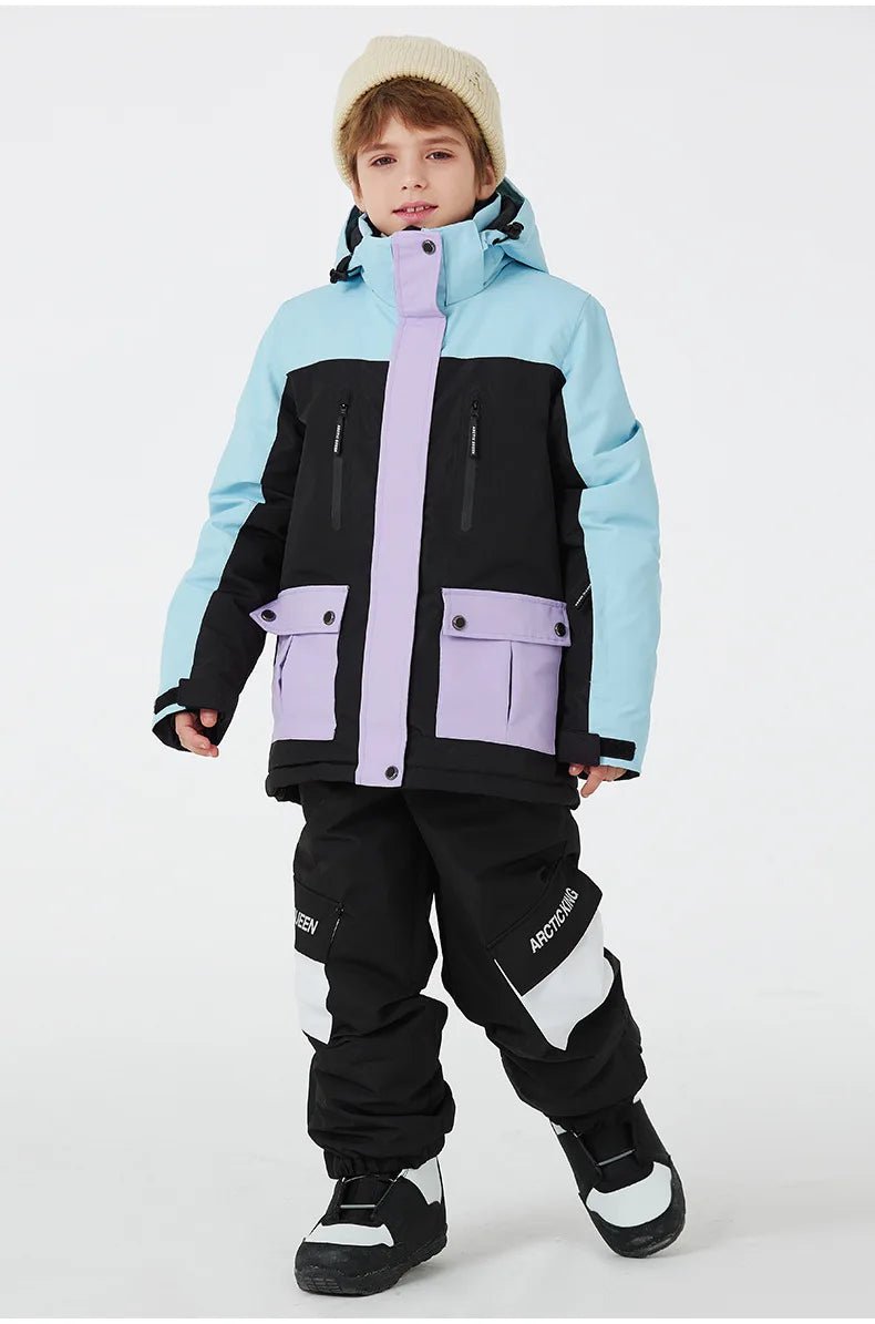 Combinaison de ski / snowboard pour enfants, coupe - vent, imperméable, ensemble de neige d'hiver "Artic King - Queen 103" - Planète Rando