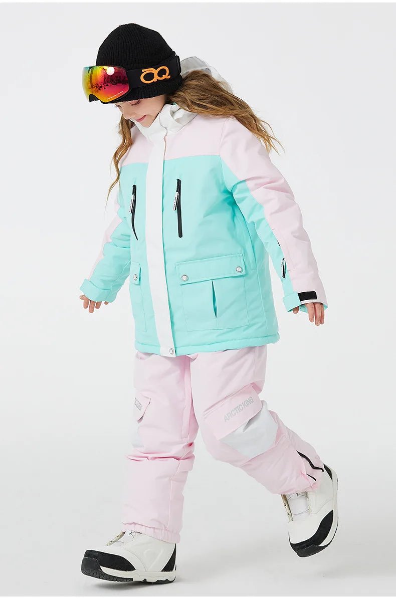 Combinaison de ski / snowboard pour enfants, coupe - vent, imperméable, ensemble de neige d'hiver "Artic King - Queen 103" - Planète Rando