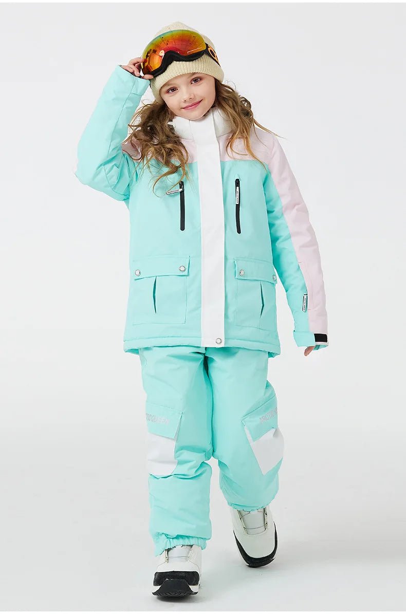 Combinaison de ski / snowboard pour enfants, coupe - vent, imperméable, ensemble de neige d'hiver "Artic King - Queen 103" - Planète Rando