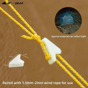 Cordelette réfléchissante en UHMWPE pour tente de bivouac / camping 1.5mm d'épaisseur 80g "3F UL GEAR - Wind Rope" - Planète Rando