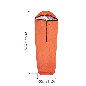 Couverture de survie, bivy d'urgence, sac de couchage imperméable pour la randonnée et le bivouac 180g "Tomshoo - Survival bag" - Planète Rando