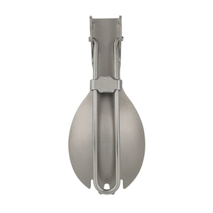 Cuillère à fourchette / cuitochette pliante en titane semi - poli, légère "Lixada - Titanium Folding Spork" - Planète Rando