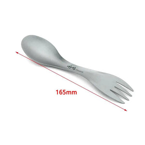 Cuillère fourchette / cuitochette en titane ultraléger pour le camping, la randonnée ou le voyage "Tito - Titanium Spork YFY2416" - Planète Rando