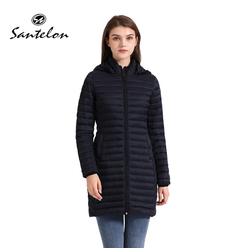 Doudoune synthétique / parka longue et chaude avec capuche pour femme "SANTELON - S20046" - Planète Rando