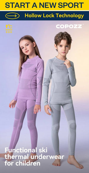 Ensemble de sous - vêtement thermique 3D en thermolite pour enfant "COPOZZ - 23305" - Planète Rando