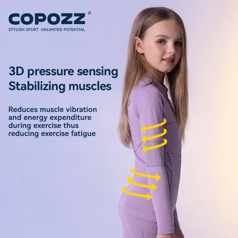 Ensemble de sous - vêtement thermique 3D en thermolite pour enfant "COPOZZ - 23305" - Planète Rando