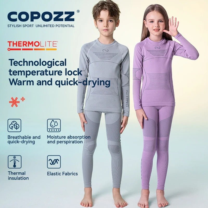 Ensemble de sous - vêtement thermique 3D en thermolite pour enfant "COPOZZ - 23305" - Planète Rando