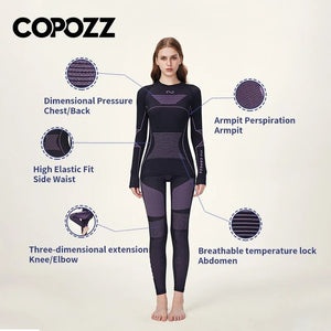 Ensemble de sous - vêtements en thermolite pour femme "COPOZZ – Sportswear 22307" - Planète Rando