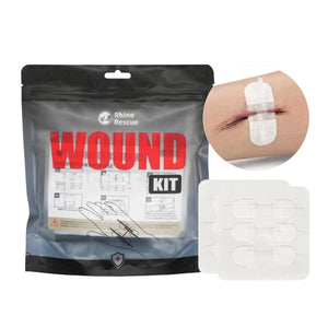 Kit de fermeture complet sans suture avec bandes de fermeture de plaies 6 Pièces "RHINO RESCUE - Wound Closure Kit" - Planète Rando