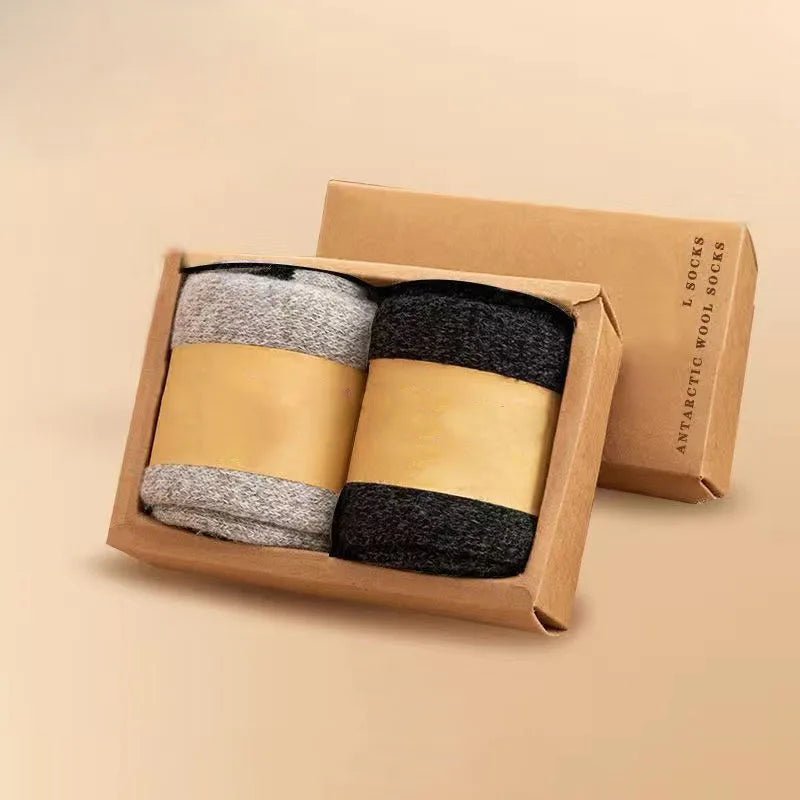 Lot de 2 paires de chaussettes thermiques pour homme en laine mérinos "YIQXLICC - 202412" - Planète Rando