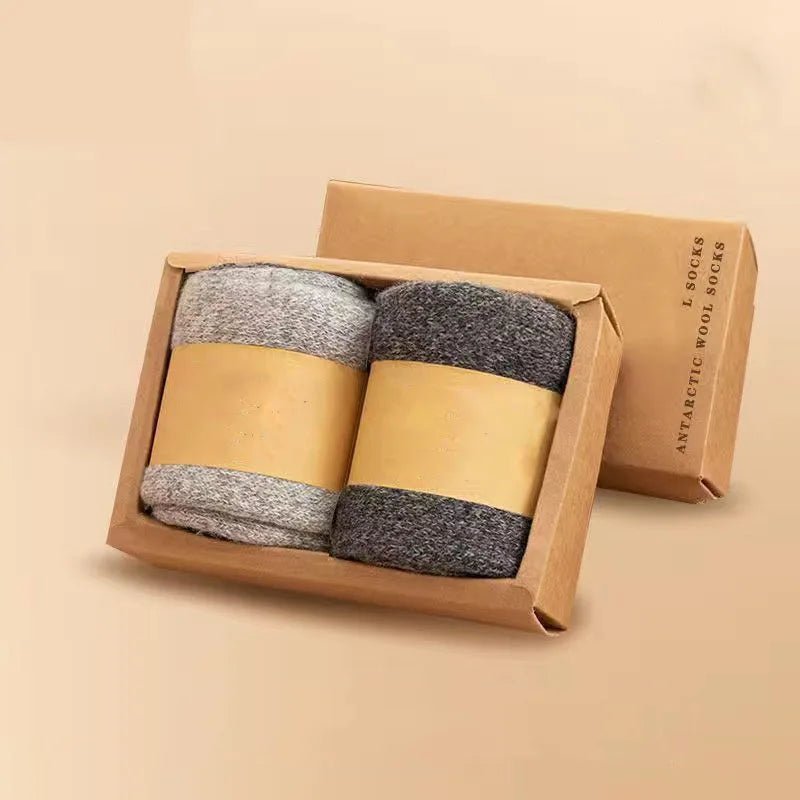 Lot de 2 paires de chaussettes thermiques pour homme en laine mérinos "YIQXLICC - 202412" - Planète Rando