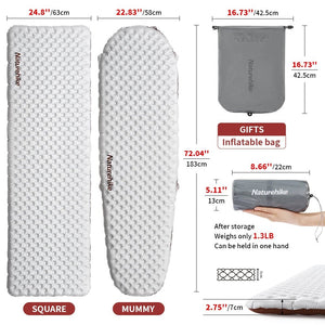 Matelas gonflable de randonnée ultraléger 4 saison à partir de 440g "Naturehike – Inflatable pad R - value 5.8" - Planète Rando