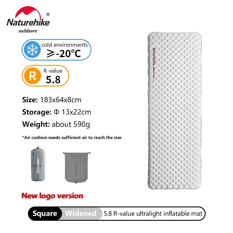 Matelas gonflable de randonnée ultraléger 4 saison à partir de 440g "Naturehike – Inflatable pad R - value 5.8" - Planète Rando