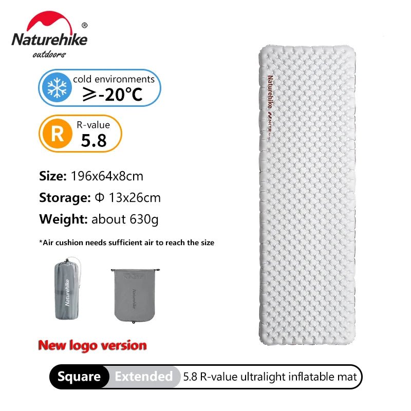 Matelas gonflable de randonnée ultraléger 4 saison à partir de 440g "Naturehike – Inflatable pad R - value 5.8" - Planète Rando