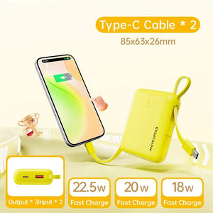 Mini - batterie externe / power bank 10000mAh avec câble Charge rapide 20W "MOVESPEED - Q10Plus" - Planète Rando