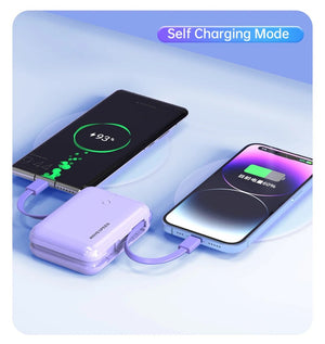 Mini - batterie externe / power bank 10000mAh avec câble Charge rapide 20W "MOVESPEED - Q10Plus" - Planète Rando