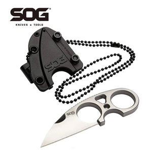 Mini - couteau à lame fixe EDC auto - défense survie avec étui "SOG - SNARL JB01K - CP" - Planète Rando