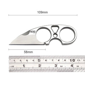 Mini - couteau à lame fixe EDC auto - défense survie avec étui "SOG - SNARL JB01K - CP" - Planète Rando