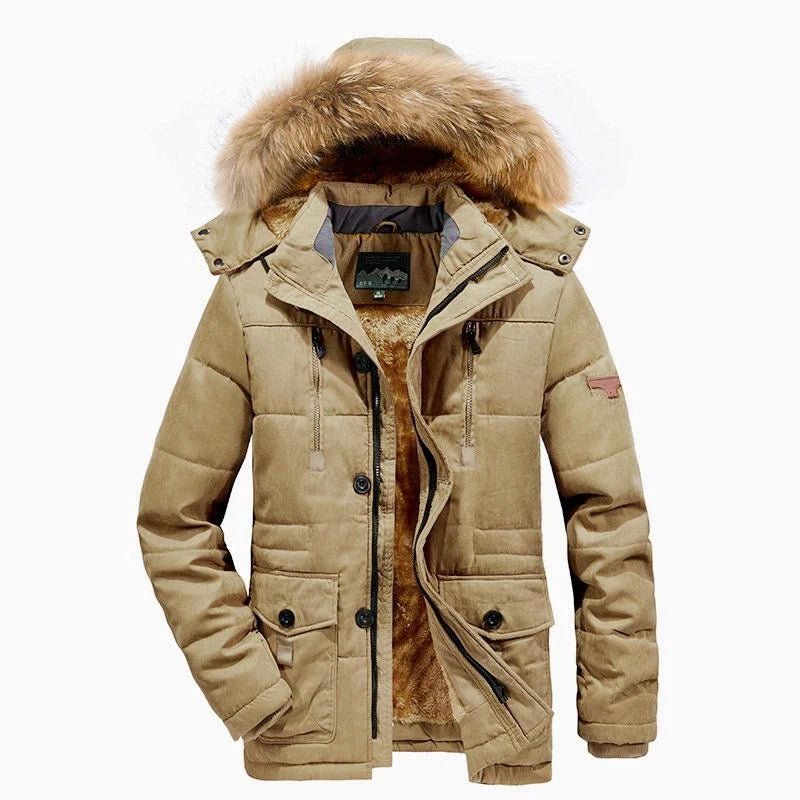 Parka d'hiver, manteau polaire avec capuche à fourrure pour homme 1,3kg "Lzlltt - Fs130" - Planète Rando