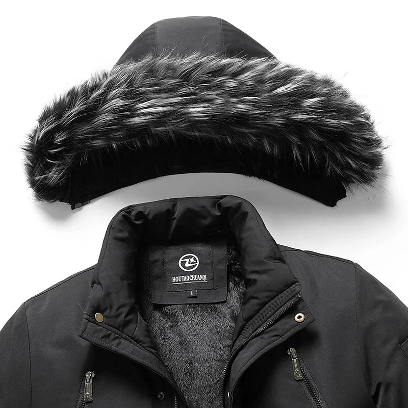 Parka d'hiver pour homme avec col en fourrure et chapeau détachable "Tauvsedi - Mons" - Planète Rando