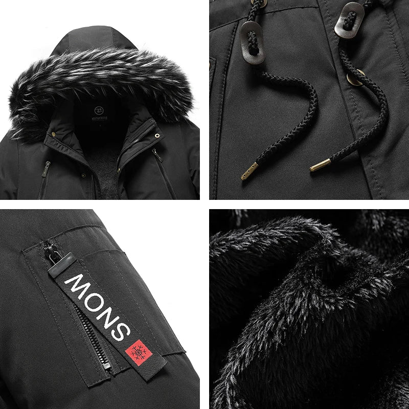 Parka d'hiver pour homme avec col en fourrure et chapeau détachable "Tauvsedi - Mons" - Planète Rando