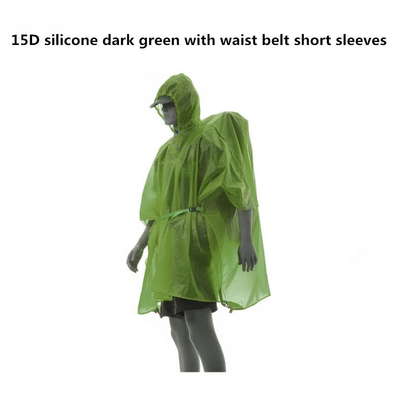 Poncho de pluie / tarp multifonction en Nylon ultraléger 15D imperméable pour la randonnée "FLAME'S CREED - Hiking Poncho" - Planète Rando