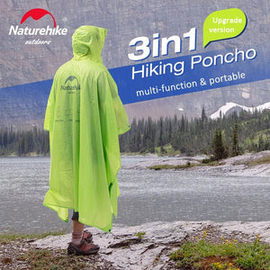 Poncho de randonnée 3 en 1, imperméable, multifonction "Naturehike - NH17D002M" - Planète Rando