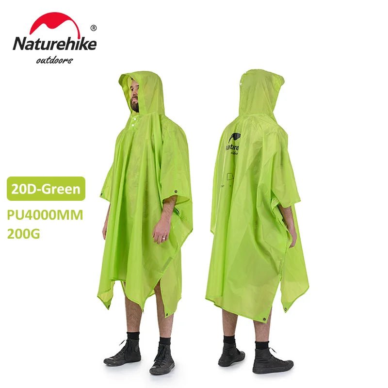 Poncho de randonnée 3 en 1, imperméable, multifonction "Naturehike - NH17D002M" - Planète Rando