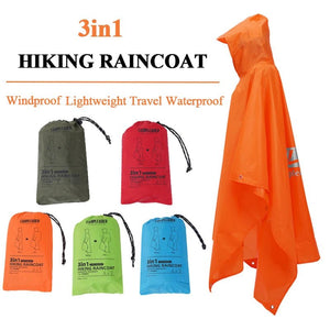 Poncho imperméable / tarp 3 en 1 léger pour la randonnée et les activités outdoor 290g "Campleader - Hiking Raincoat" - Planète Rando