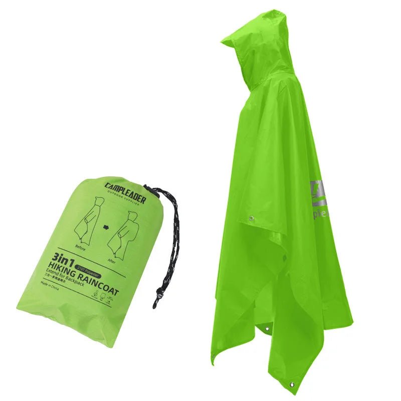 Poncho imperméable / tarp 3 en 1 léger pour la randonnée et les activités outdoor 290g "Campleader - Hiking Raincoat" - Planète Rando