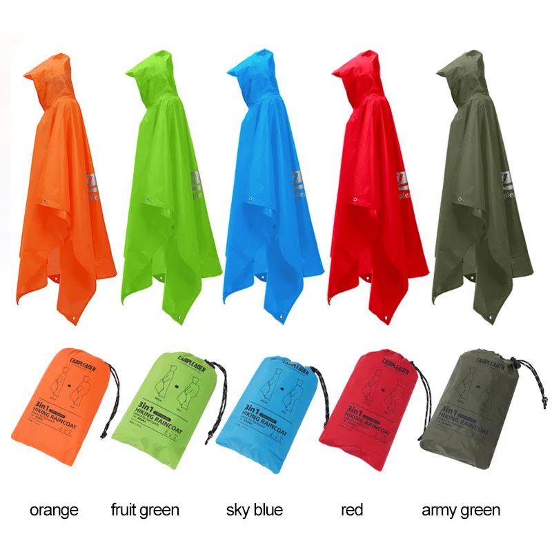 Poncho imperméable / tarp 3 en 1 léger pour la randonnée et les activités outdoor 290g "Campleader - Hiking Raincoat" - Planète Rando